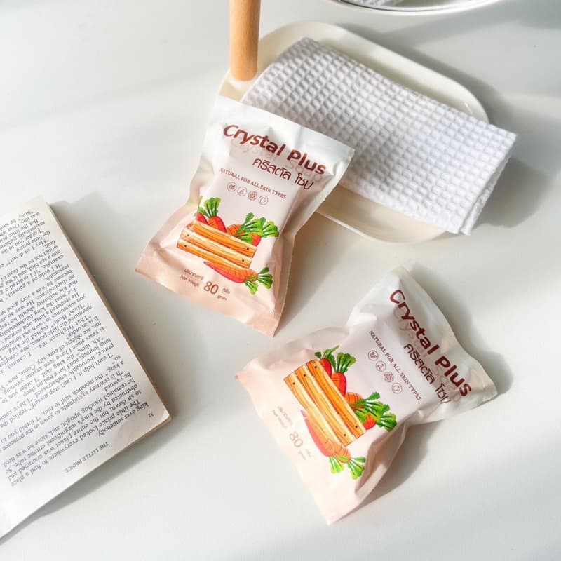 สบู่คริสตัลพลัส [ตะกร้าตัวแทนบริษัท] Crystal plus Soap สบู่ทำความสะอาดผิวหน้ามีตาข่ายตีฟองให้ทุกก้อน - รูปที่ 5