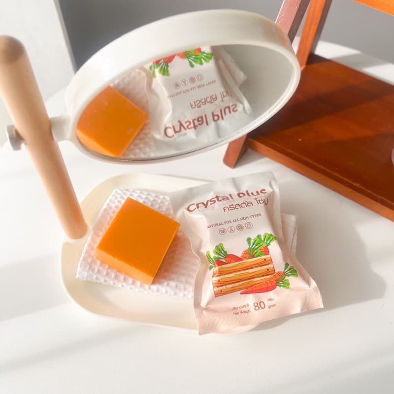สบู่คริสตัลพลัส [ตะกร้าตัวแทนบริษัท] Crystal plus Soap สบู่ทำความสะอาดผิวหน้ามีตาข่ายตีฟองให้ทุกก้อน - รูปที่ 3