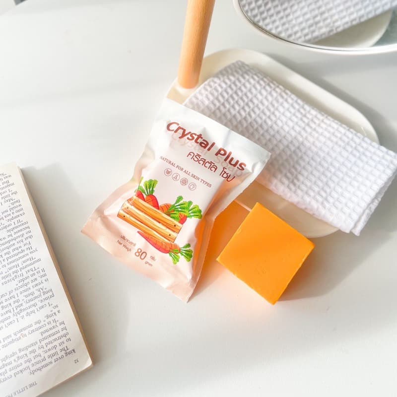สบู่คริสตัลพลัส [ตะกร้าตัวแทนบริษัท] Crystal plus Soap สบู่ทำความสะอาดผิวหน้ามีตาข่ายตีฟองให้ทุกก้อน - รูปที่ 7