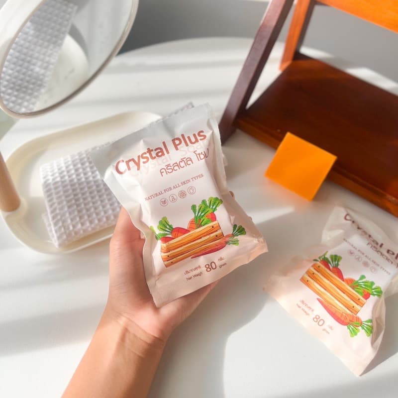 สบู่คริสตัลพลัส [ตะกร้าตัวแทนบริษัท] Crystal plus Soap สบู่ทำความสะอาดผิวหน้ามีตาข่ายตีฟองให้ทุกก้อน - รูปที่ 2